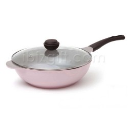 Korea Chef Topf La Rose Wok 32cm with Glass Lid