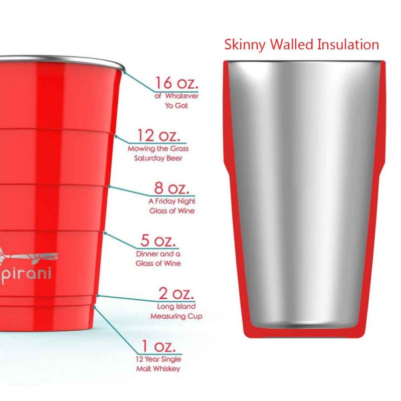 16oz Insulated Stackable Tumbler - 4 Pack - Backyard BBQ Set by Pirani –  Simple Switch