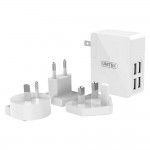 Unitek Y-PW10001 24W 4-Port USB Universal Travel Wall Charger