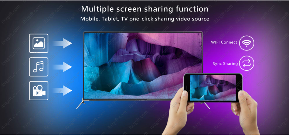Boss TV V3 PRO Set-top Box Support Multiple screen sharing function Boss TV V3 PRO Set-top Box - Support Multiple screen sharing function; Mobile, Tablet, TV one-click sharing video source