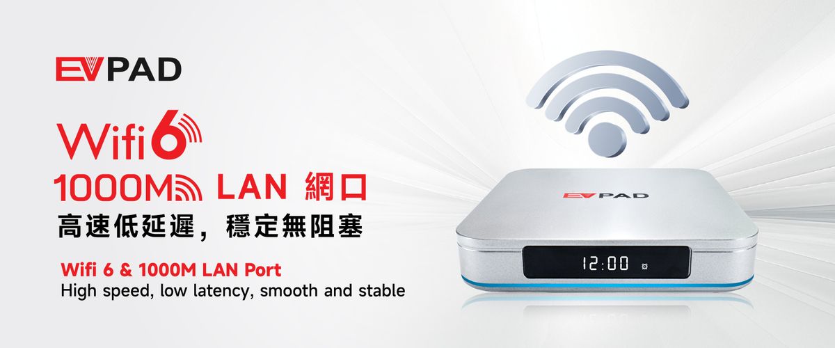 EVPad 12P with WiFi 6 and 1000Mbps LAN Port