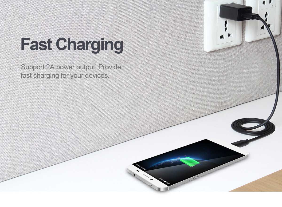 Fast Charging. Support 2A power output. Provide fast charging for your devices.