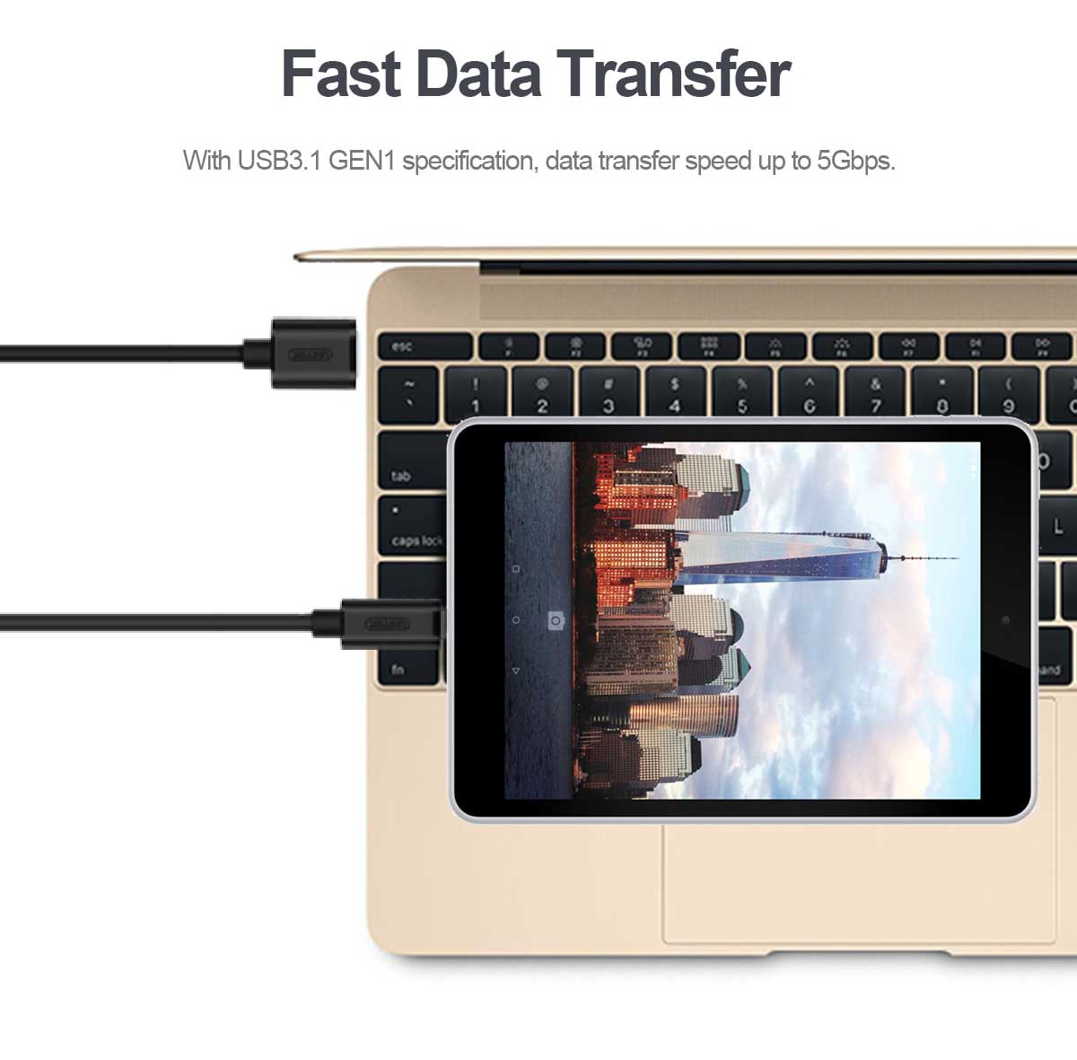 Fast Data Transfer. With USB 3.1 Gen1 specification, data transfer speed up to 5Gbps.