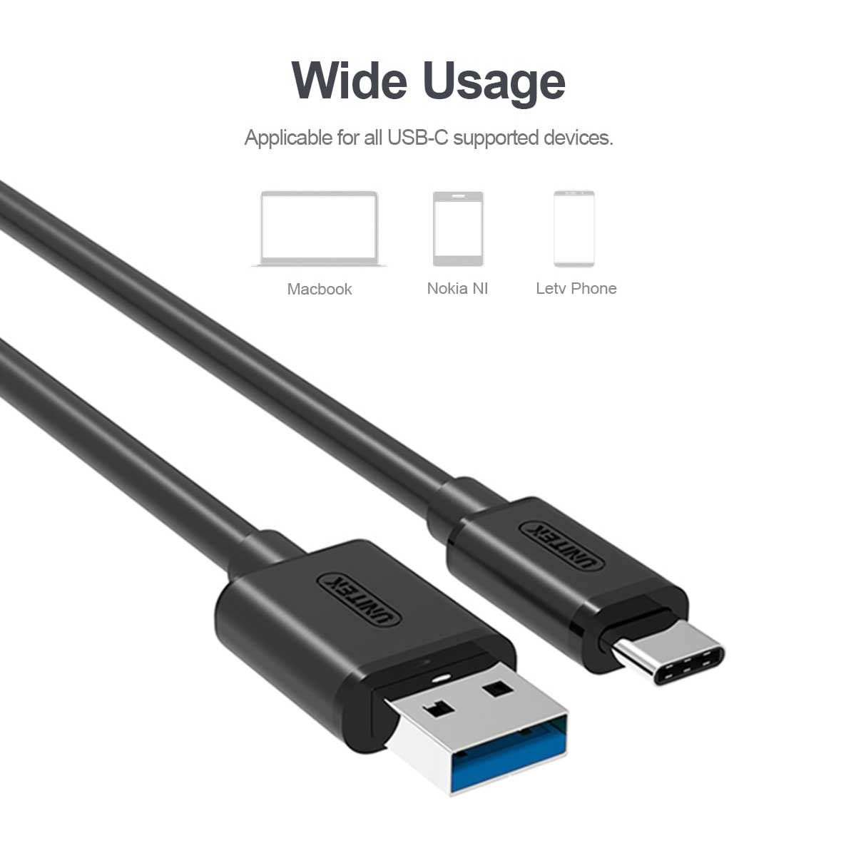 Wide Usage. Applicable for all USB-C supported devices such as Macbook, Tablet, and mobile.